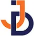 A logo of the letter j in blue and orange.